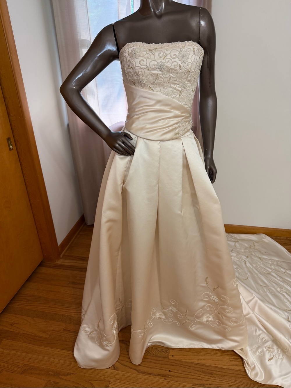 Ivory/Champagne two piece corset ball gown